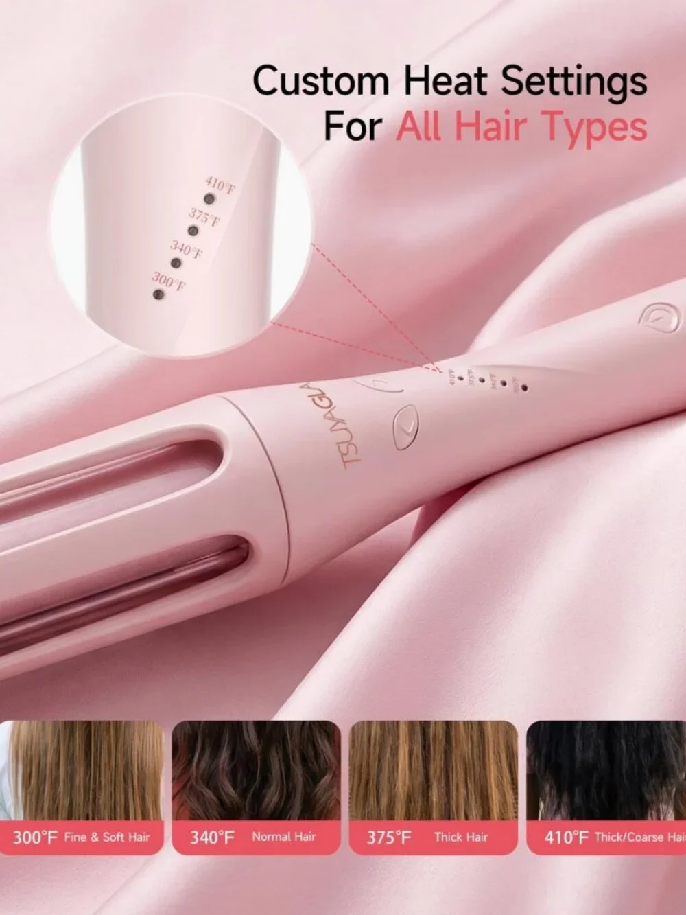 Automatic Curling Iron with Long Barrel - Pro Hair Curler for Effortless Waves